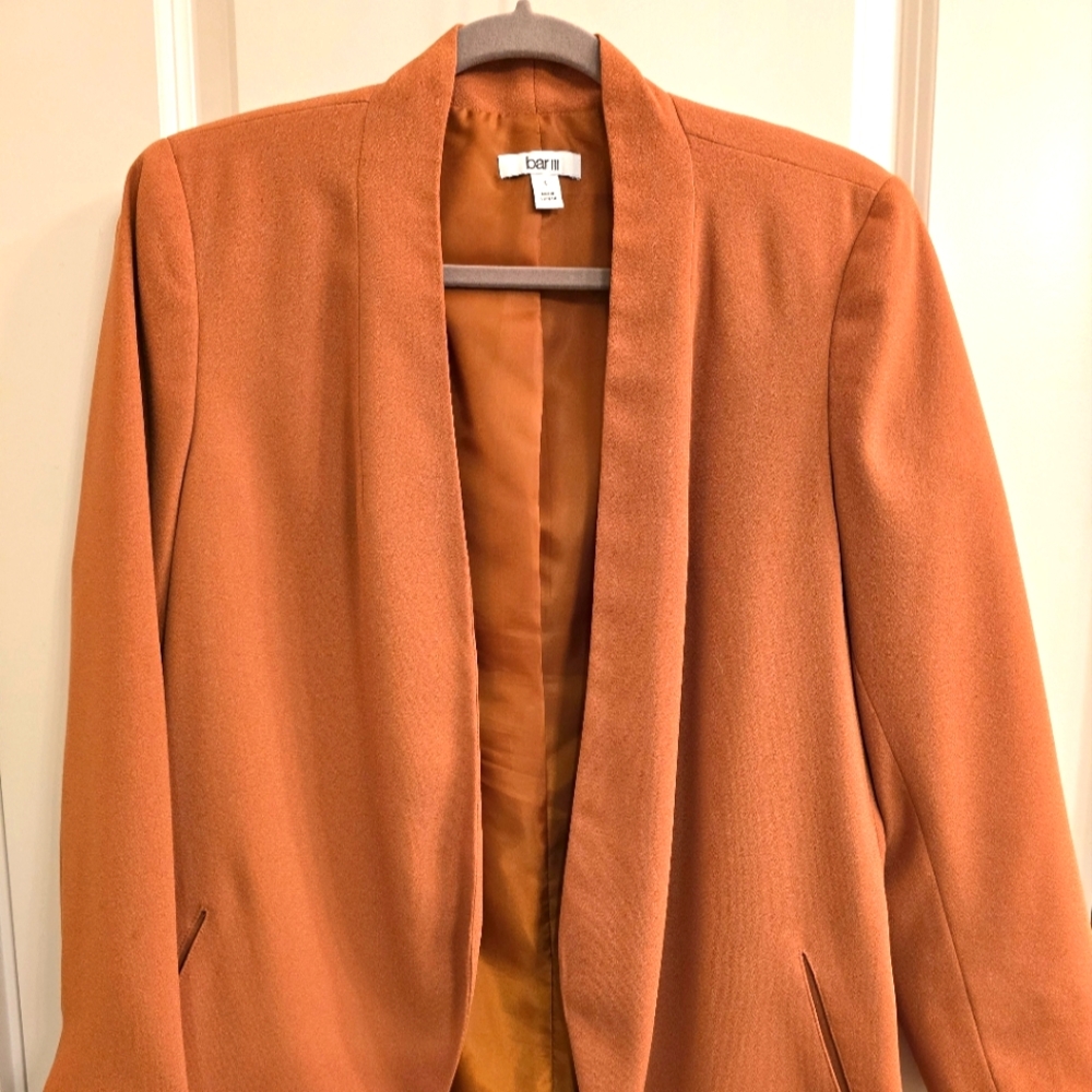 Bar III Open Front Blazer L